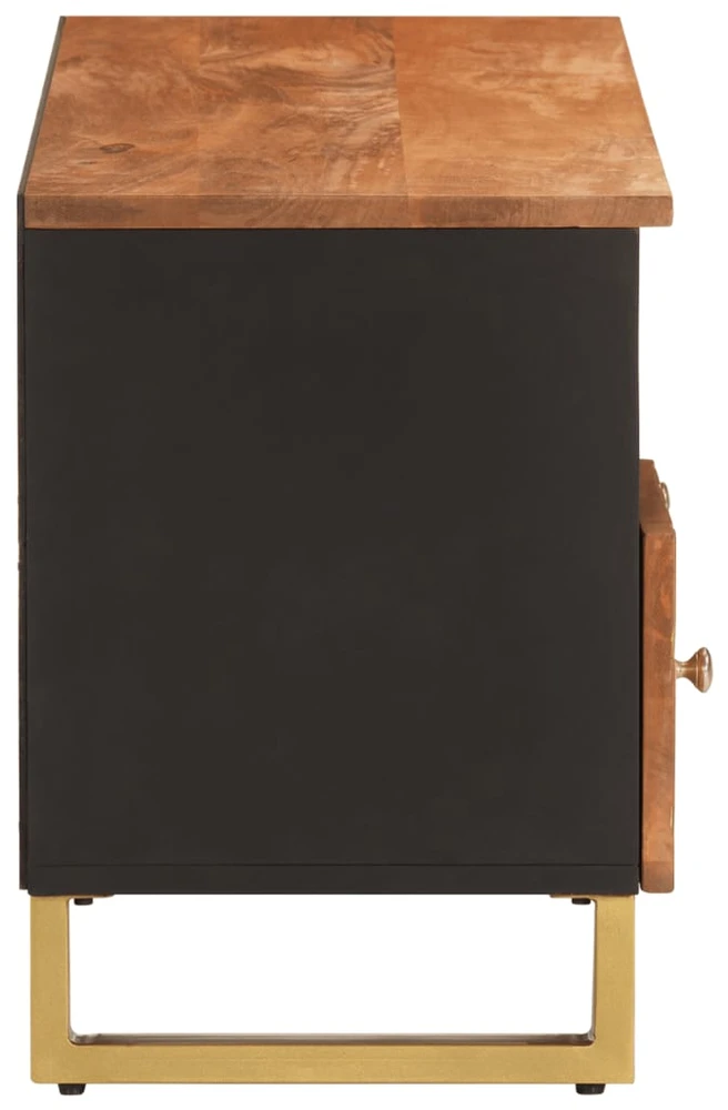 TV staliukas TV spintelė, ruda ir juoda, 100x33,5x46cm, mango masyvas