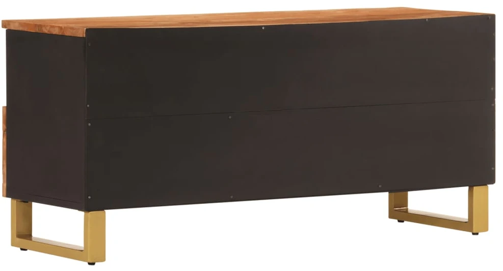 TV staliukas TV spintelė, ruda ir juoda, 100x33,5x46cm, mango masyvas