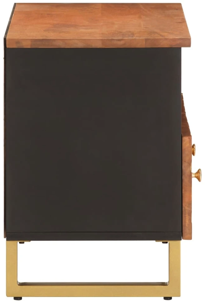 TV staliukas TV spintelė, ruda ir juoda, 70x33,5x46cm, mango masyvas