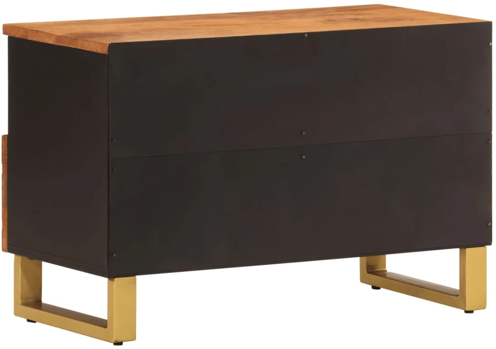 TV staliukas TV spintelė, ruda ir juoda, 70x33,5x46cm, mango masyvas