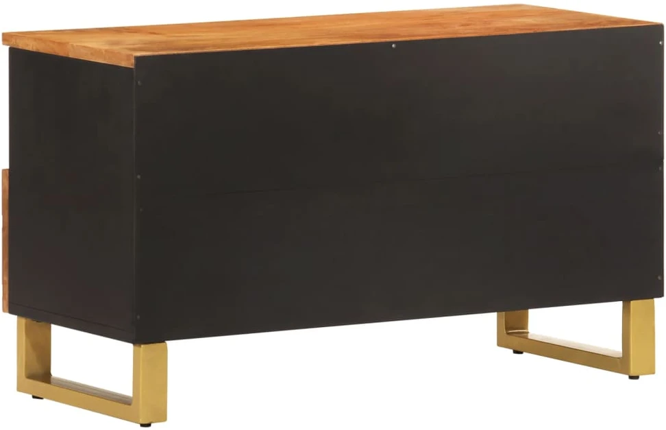 TV staliukas TV spintelė, ruda ir juoda, 80x33,5x46cm, mango masyvas