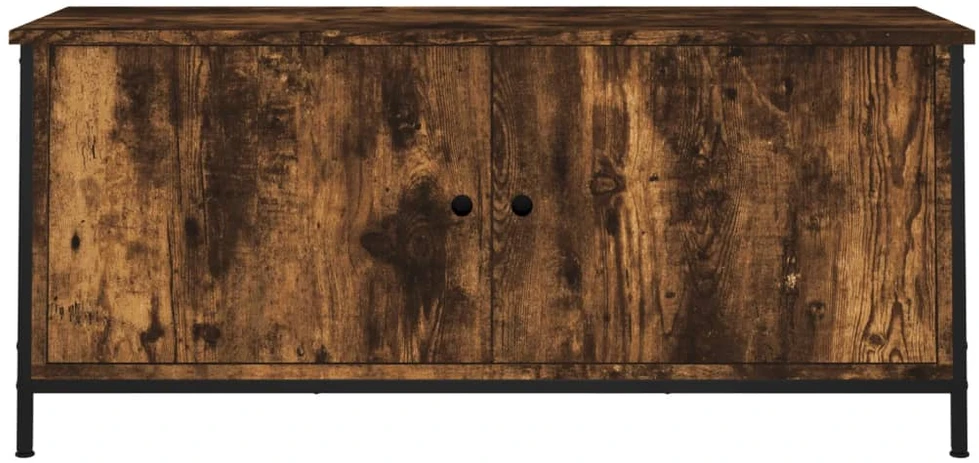 TV staliukas TV spintelė su durelėmis, dūminio ąžuolo, 102x35x45cm, mediena