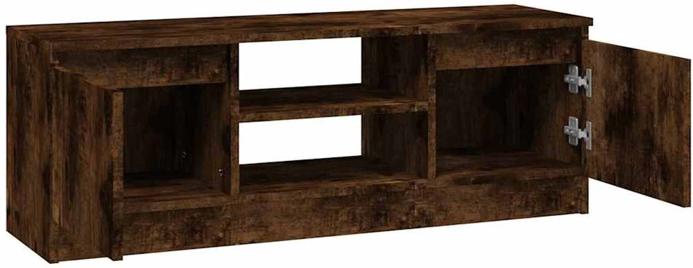 TV staliukas TV spintelė su durelėmis, dūminio ąžuolo, 102x30x36cm