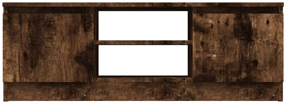 TV staliukas TV spintelė su durelėmis, dūminio ąžuolo, 102x30x36cm