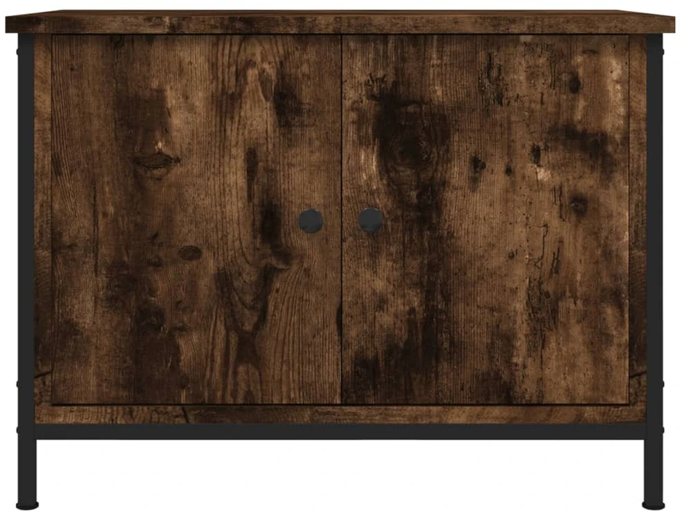 TV staliukas TV spintelė su durelėmis, dūminio ąžuolo, 60x35x45cm, mediena
