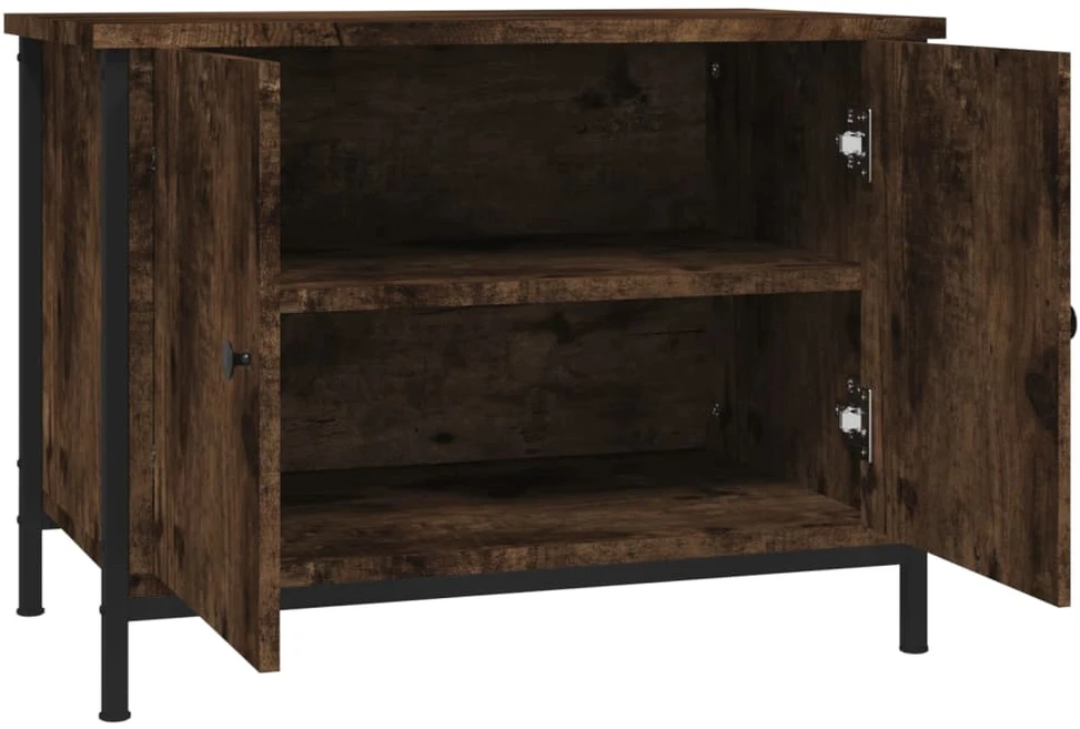 TV staliukas TV spintelė su durelėmis, dūminio ąžuolo, 60x35x45cm, mediena