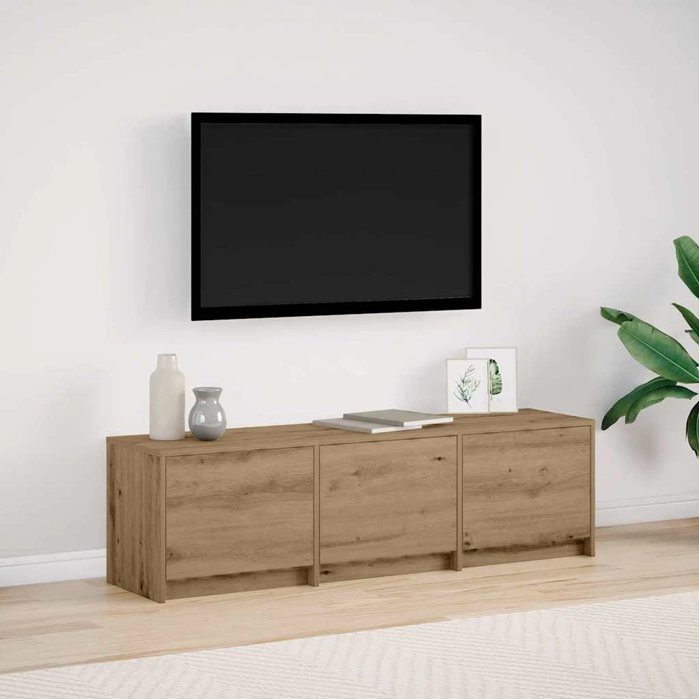 TV staliukas TV spintelė su LED 140 x 34 x 40 cm Meistrų ąžuolas