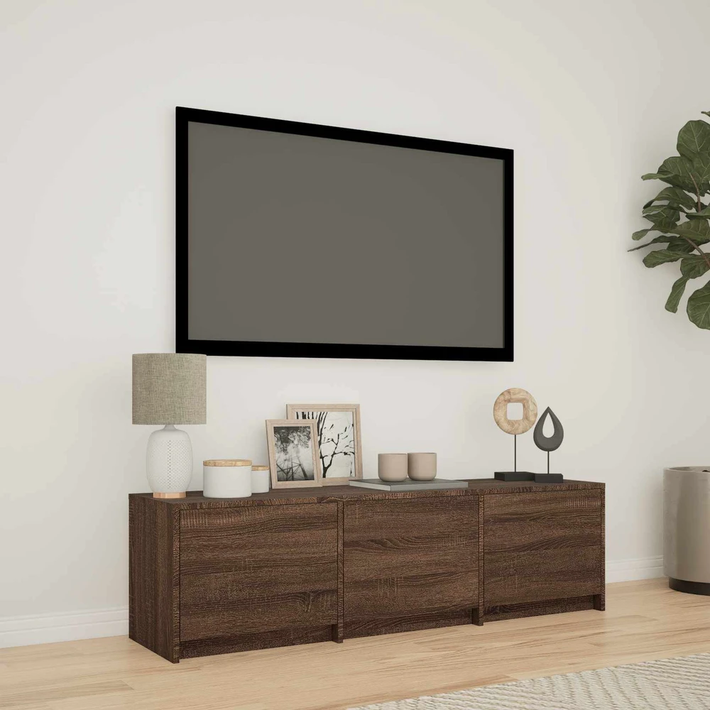 TV staliukas TV spintelė su LED 140 x 34 x 40 cm Rudas ąžuolas