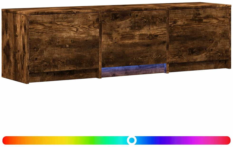 TV staliukas TV spintelė su LED 140 x 34 x 40 cm Rūkytas Ąžuolas