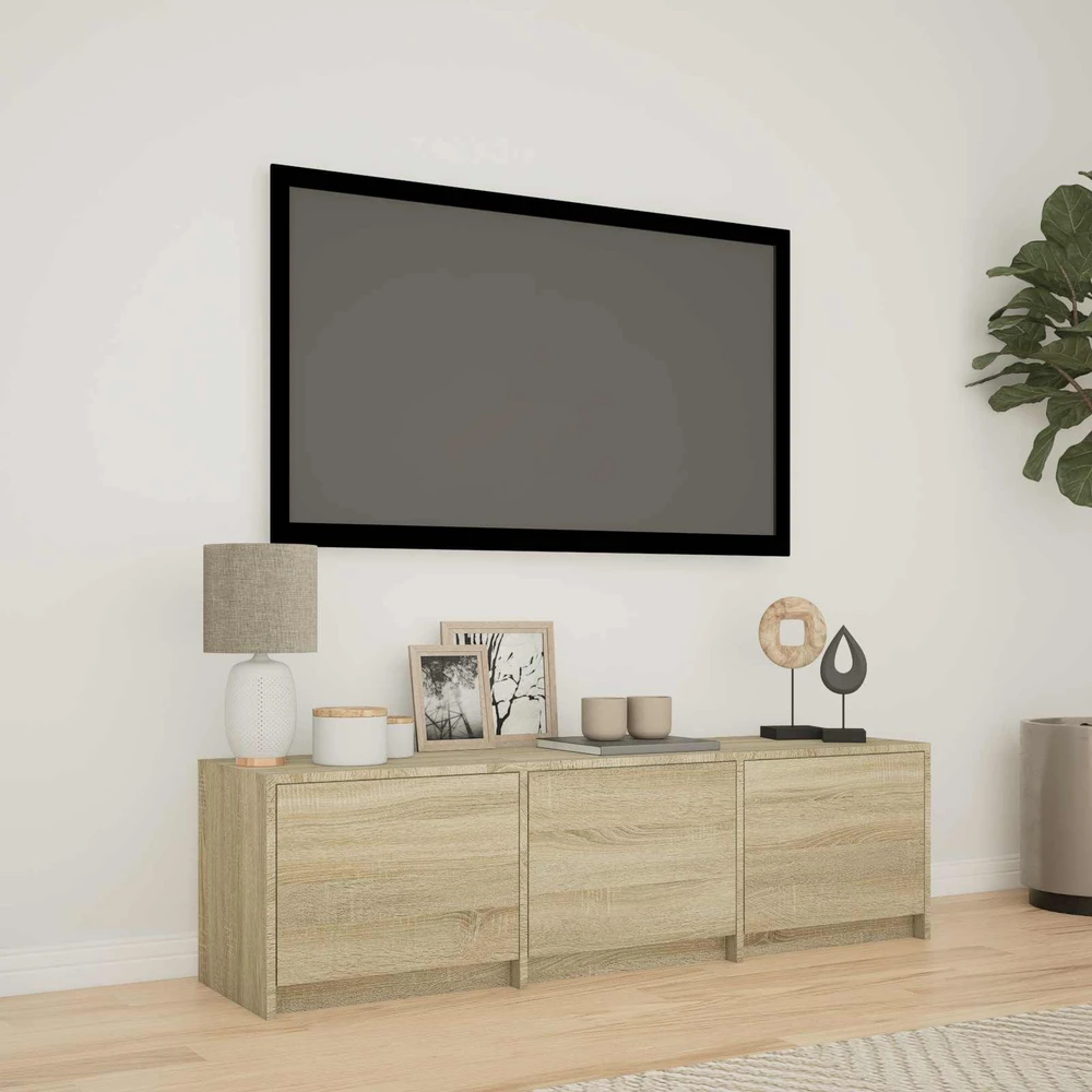 TV staliukas TV spintelė su LED 140 x 34 x 40 cm Sonoma ąžuolas