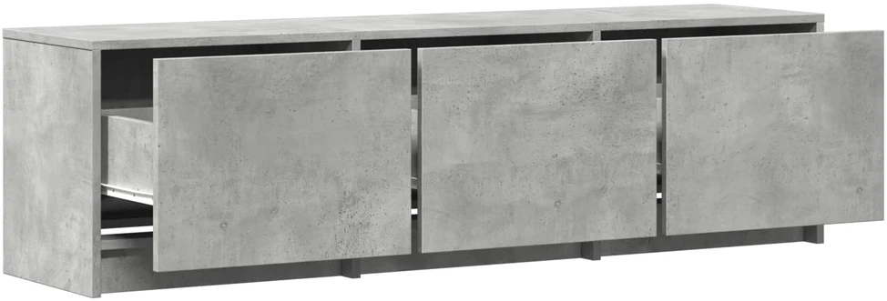 TV staliukas TV spintelė su LED 140x34x40 cm Betono Pilka Dirbtinė mediena