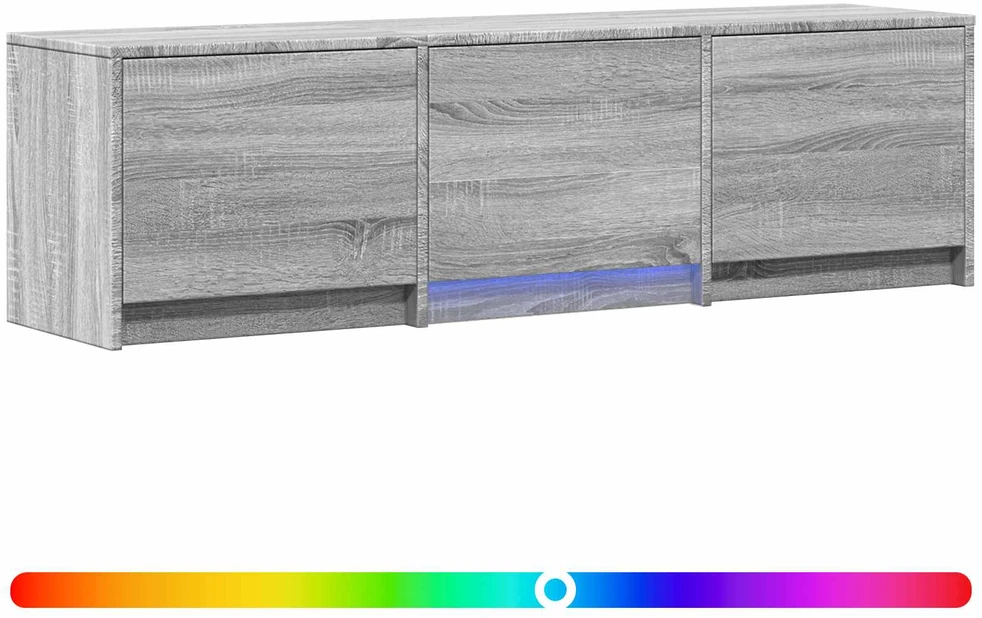 TV staliukas TV spintelė su LED 140x34x40 cm Pilka Sonoma Dirbtinė mediena
