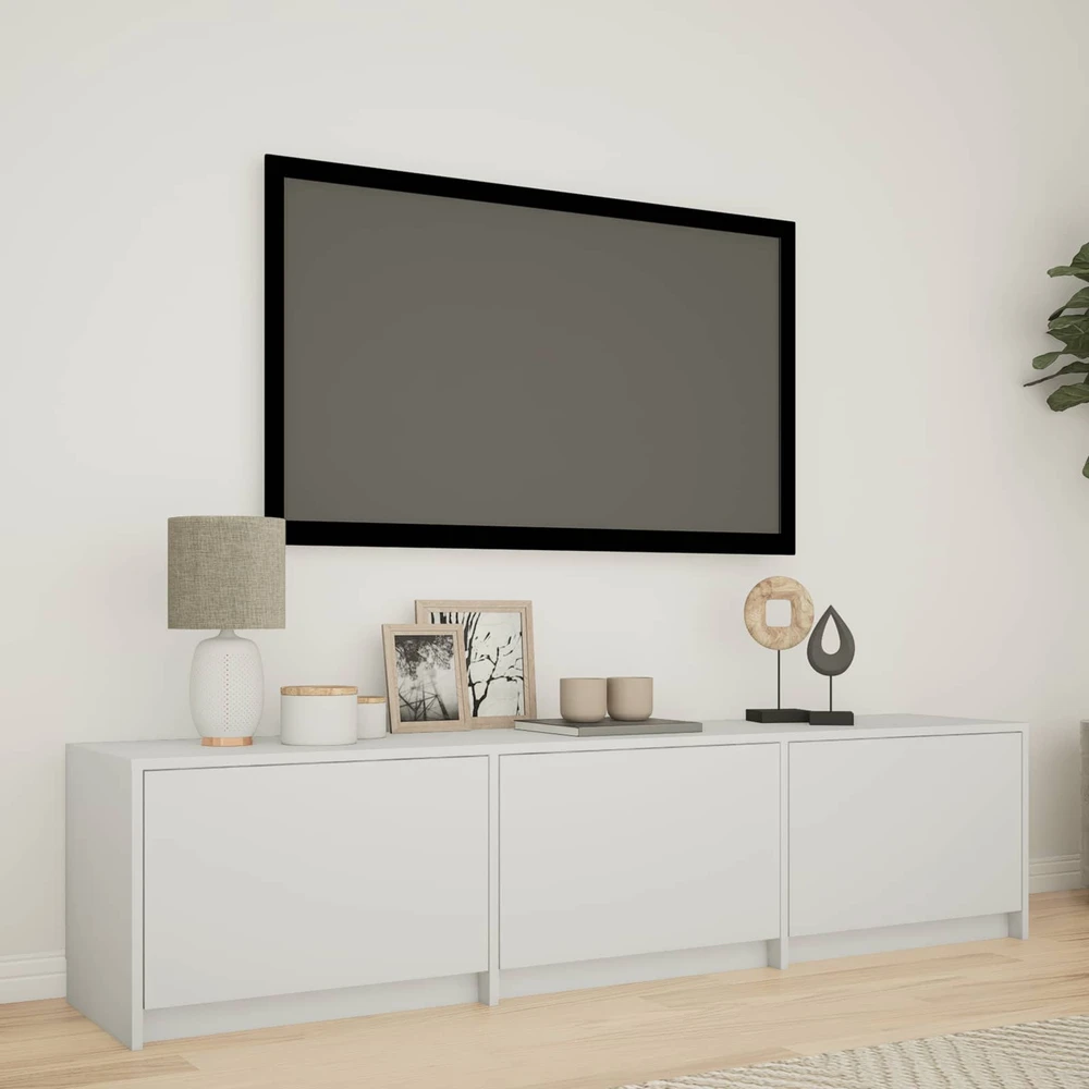 TV staliukas TV spintelė su LED 165 x 34 x 40 cm Baltas Dirbtinė mediena