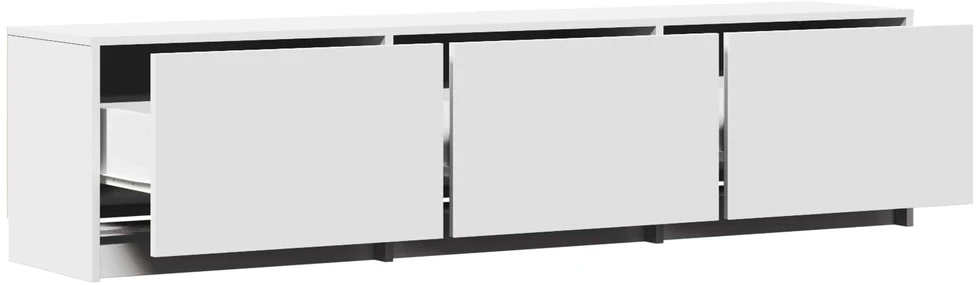 TV staliukas TV spintelė su LED 165 x 34 x 40 cm Baltas Dirbtinė mediena