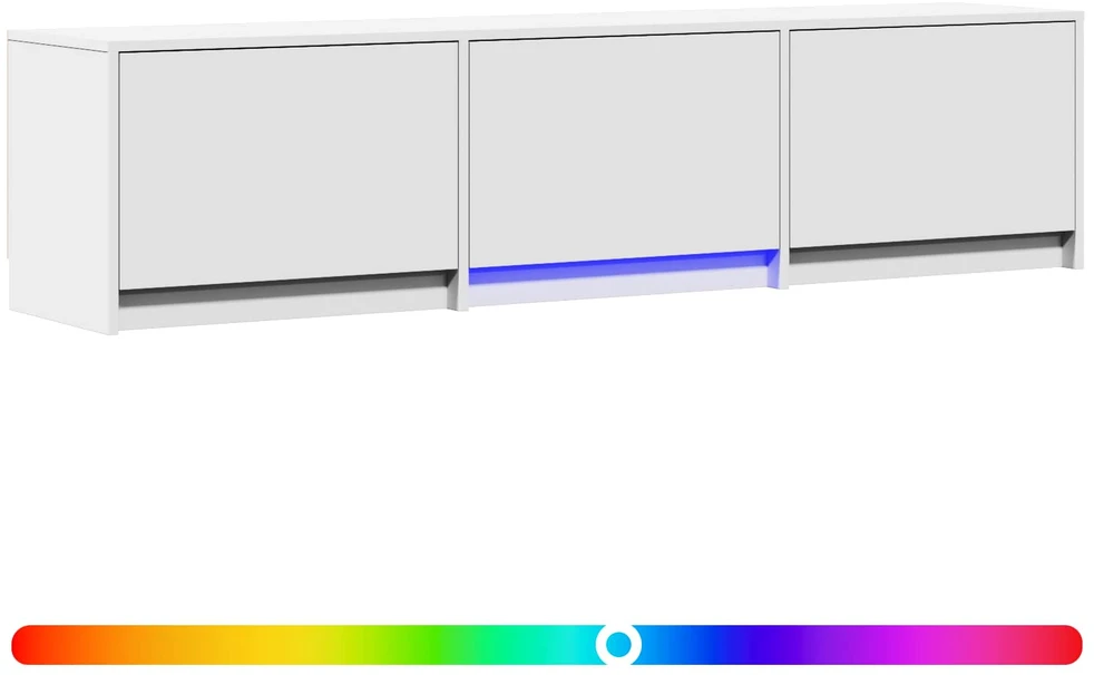 TV staliukas TV spintelė su LED 165 x 34 x 40 cm Baltas Dirbtinė mediena