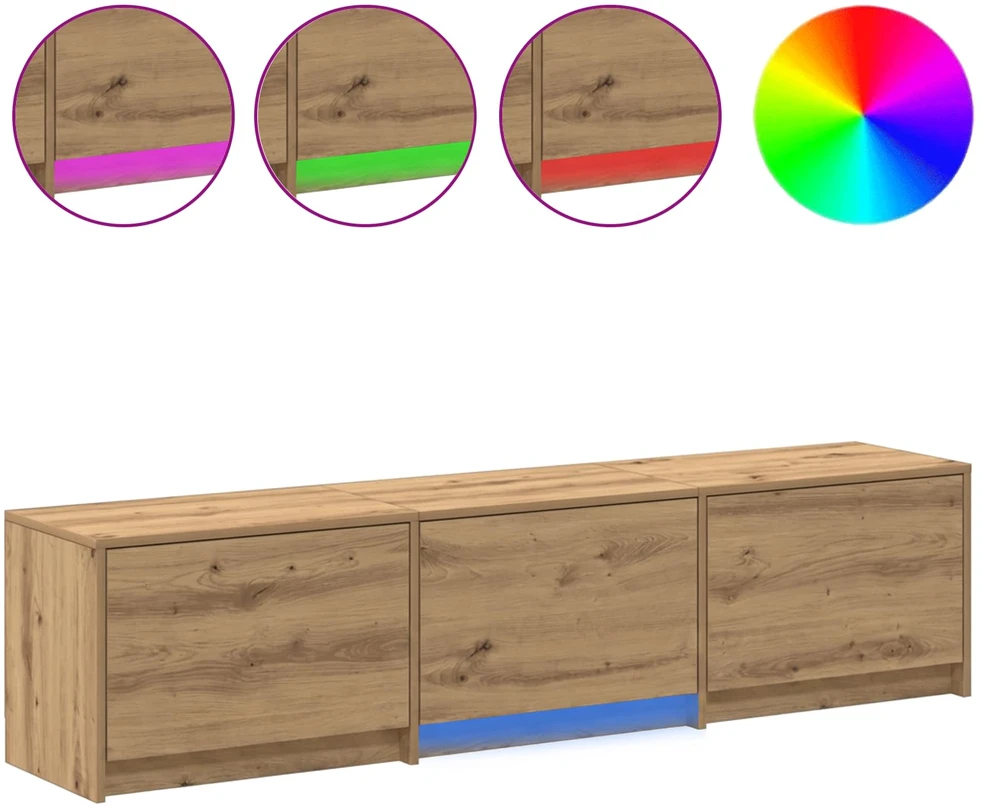 TV staliukas TV spintelė su LED 165 x 34 x 40 cm Meistrų ąžuolas