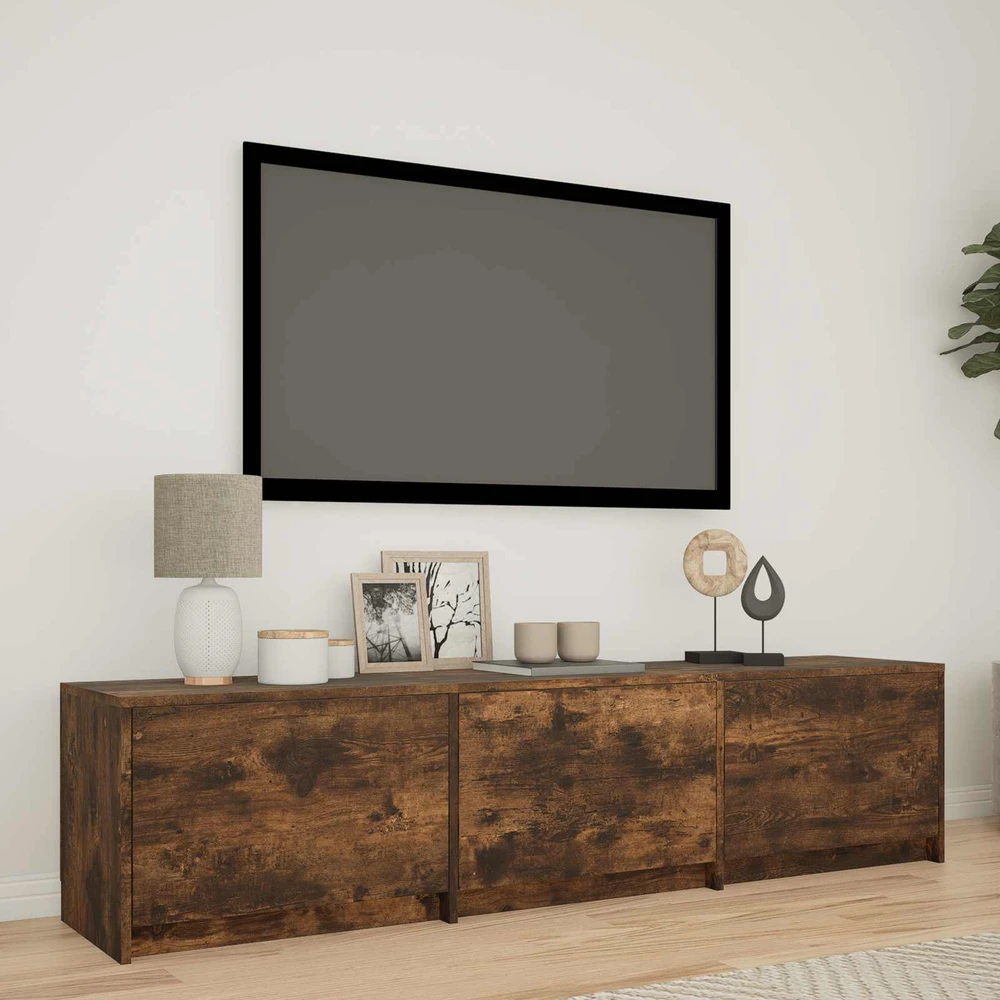 TV staliukas TV spintelė su LED 165 x 34 x 40 cm Rūkytas Ąžuolas