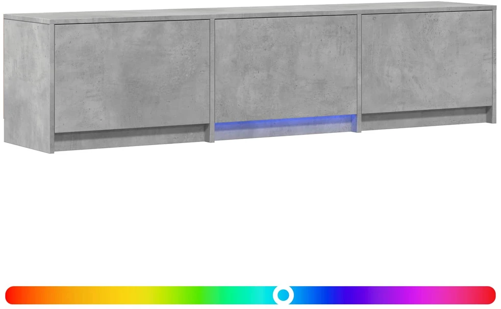 TV staliukas TV spintelė su LED 165x34x40 cm Betono Pilka Dirbtinė mediena