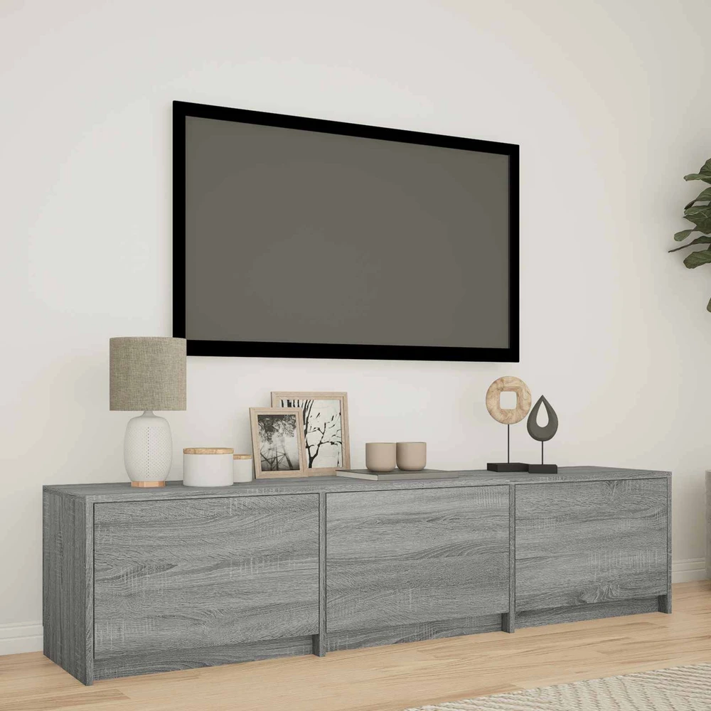 TV staliukas TV spintelė su LED 165x34x40 cm Pilka Sonoma Dirbtinė mediena