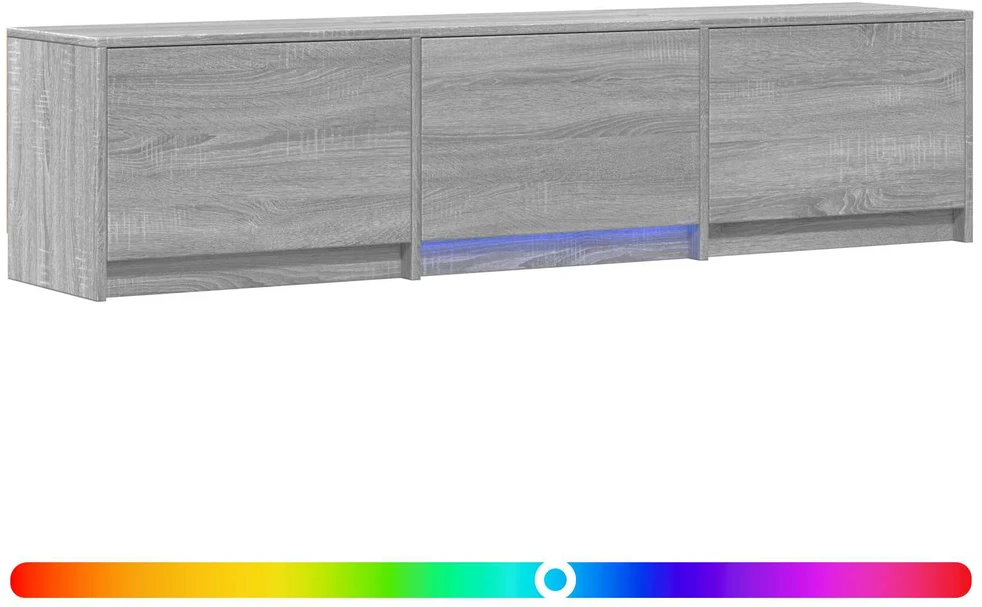 TV staliukas TV spintelė su LED 165x34x40 cm Pilka Sonoma Dirbtinė mediena