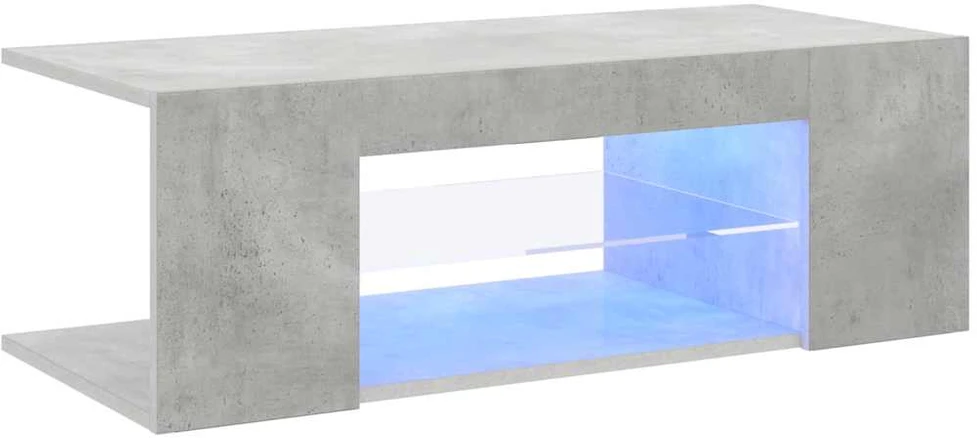 TV staliukas Tv spintelė su LED apšvietimu, betono pilka, 90x39x30cm