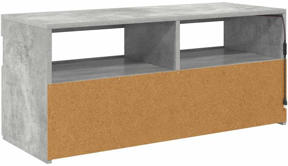 TV staliukas TV spintelė su LED apšvietimu, betono pilka, 90x35x40cm