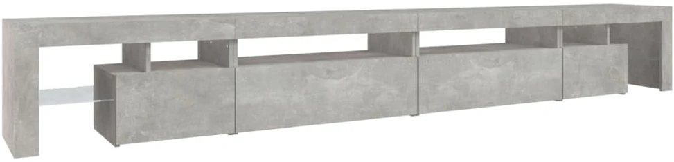 TV staliukas TV spintelė su LED apšvietimu, betono pilka, 290x36,5x40cm