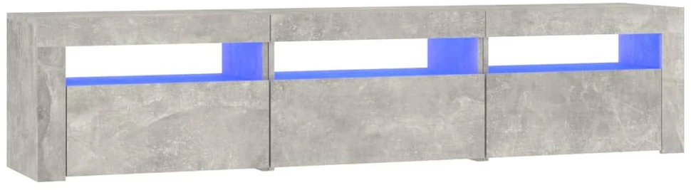 TV staliukas TV spintelė su LED apšvietimu, betono pilka, 180x35x40cm