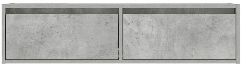TV staliukas TV spintelė su LED apšvietimu, betono pilka, 100X35,5x25 cm