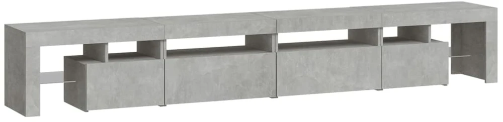 TV staliukas TV spintelė su LED apšvietimu, betono pilka, 260x36,5x40cm