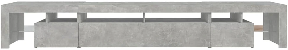 TV staliukas TV spintelė su LED apšvietimu, betono pilka, 260x36,5x40cm