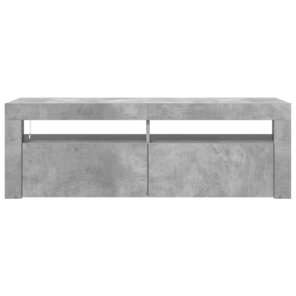 TV staliukas TV spintelė su LED apšvietimu, betono pilka, 120x35x40 cm