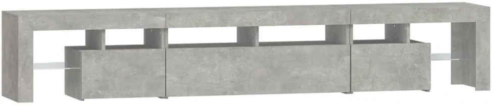 TV staliukas TV spintelė su LED apšvietimu, betono pilka, 230x36,5x40cm