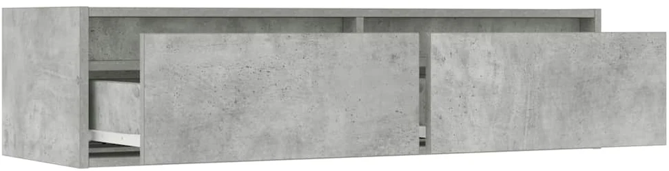 TV staliukas TV spintelė su LED apšvietimu, betono pilka, 100X35,5x25 cm