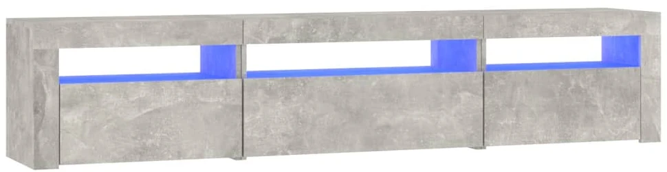 TV staliukas TV spintelė su LED apšvietimu, betono pilka, 195x35x40cm