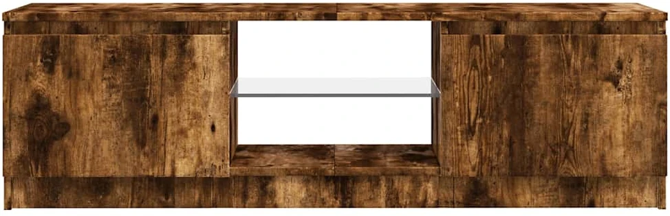 TV staliukas TV spintelė su LED apšvietimu, dūminio ąžuolo, 120x30x35,5cm