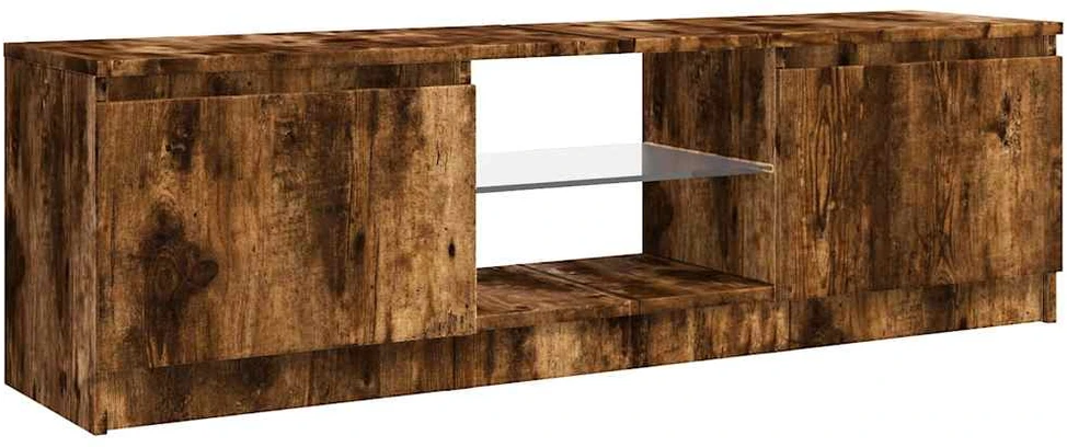 TV staliukas TV spintelė su LED apšvietimu, dūminio ąžuolo, 120x30x35,5cm