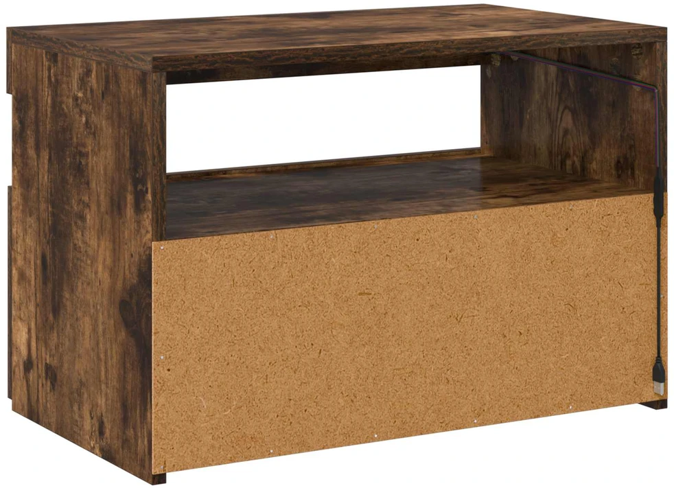 TV spintelė su LED apšvietimu, dūminio ąžuolo, 60x35x40cm