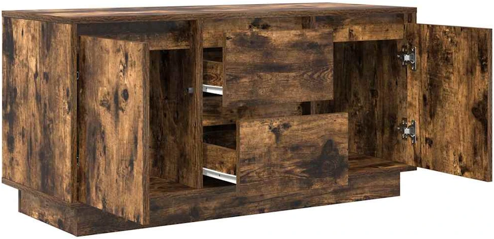 TV staliukas TV spintelė su LED apšvietimu, dūminio ąžuolo, 100x41x50 cm