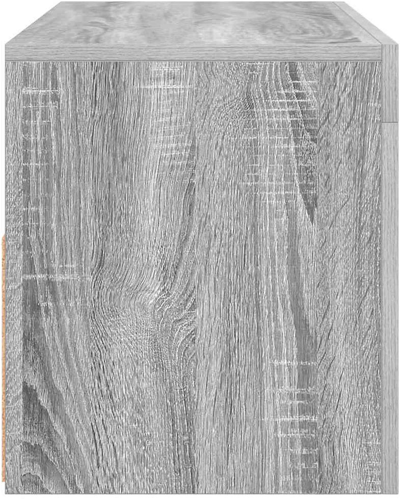 TV staliukas TV spintelė su LED apšvietimu, pilka ąžuolo, 90x35x40cm