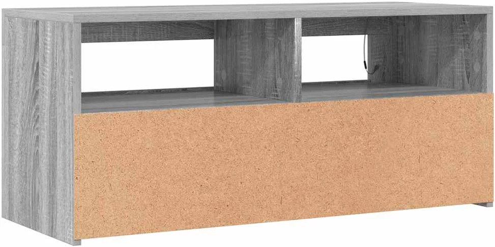TV staliukas TV spintelė su LED apšvietimu, pilka ąžuolo, 90x35x40cm