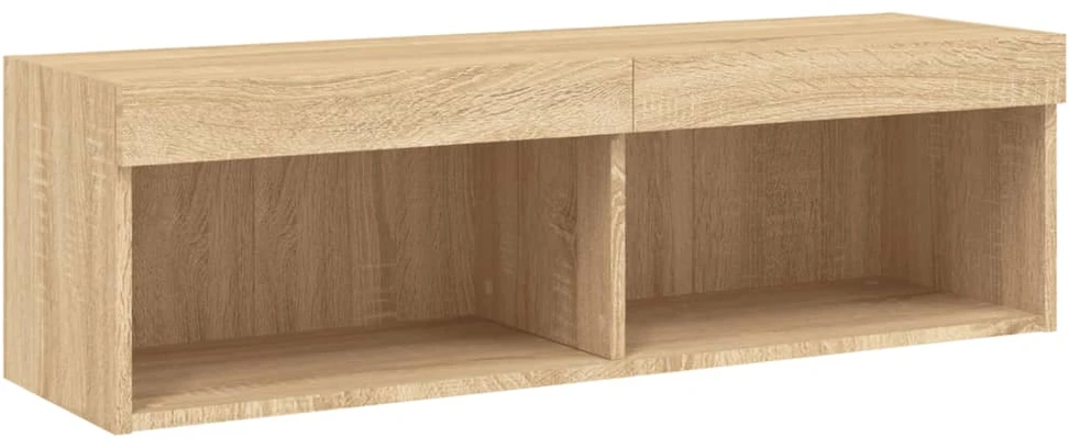 TV staliukas TV spintelė su LED lemputėmis, ąžuolo spalvos, 100x30x30cm