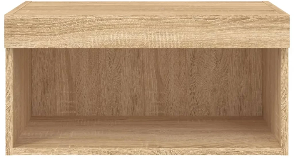 TV staliukas TV spintelė su LED lemputėmis, ąžuolo spalvos, 60x30x30cm