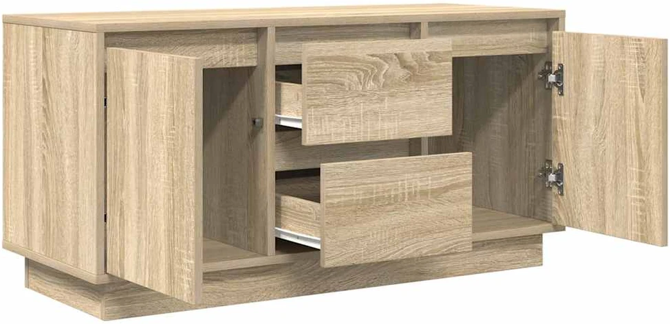 TV staliukas TV spintelė su LED lemputėmis, ąžuolo spalvos, 100x41x50 cm