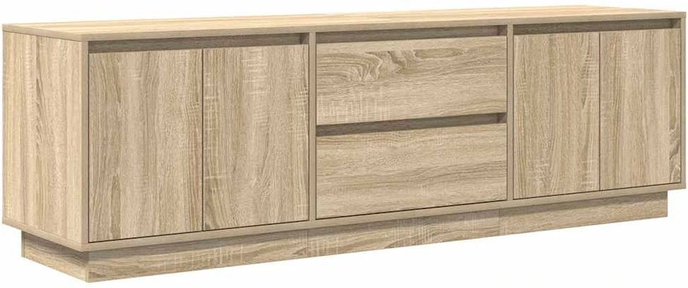 TV staliukas TV spintelė su LED lemputėmis, ąžuolo spalvos, 160,5x41x50 cm