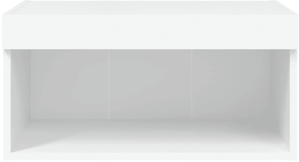 TV staliukas TV spintelė su LED lemputėmis, baltos spalvos, 60x30x30cm