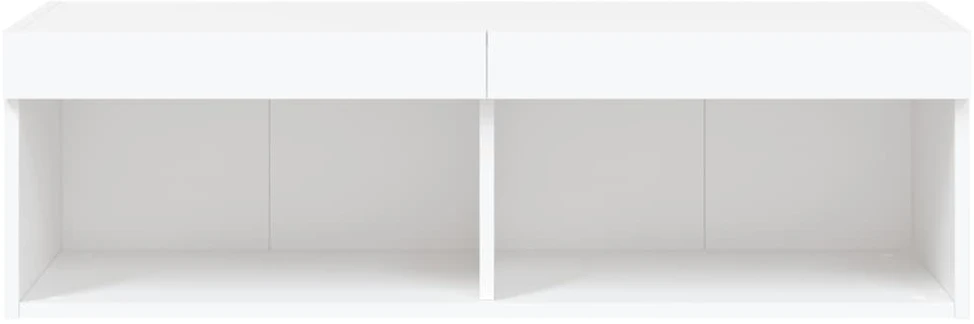 TV staliukas TV spintelė su LED lemputėmis, baltos spalvos, 100x30x30cm
