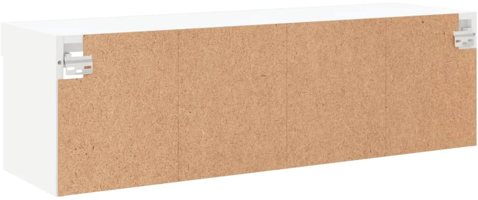 TV staliukas TV spintelė su LED lemputėmis, baltos spalvos, 100x30x30cm