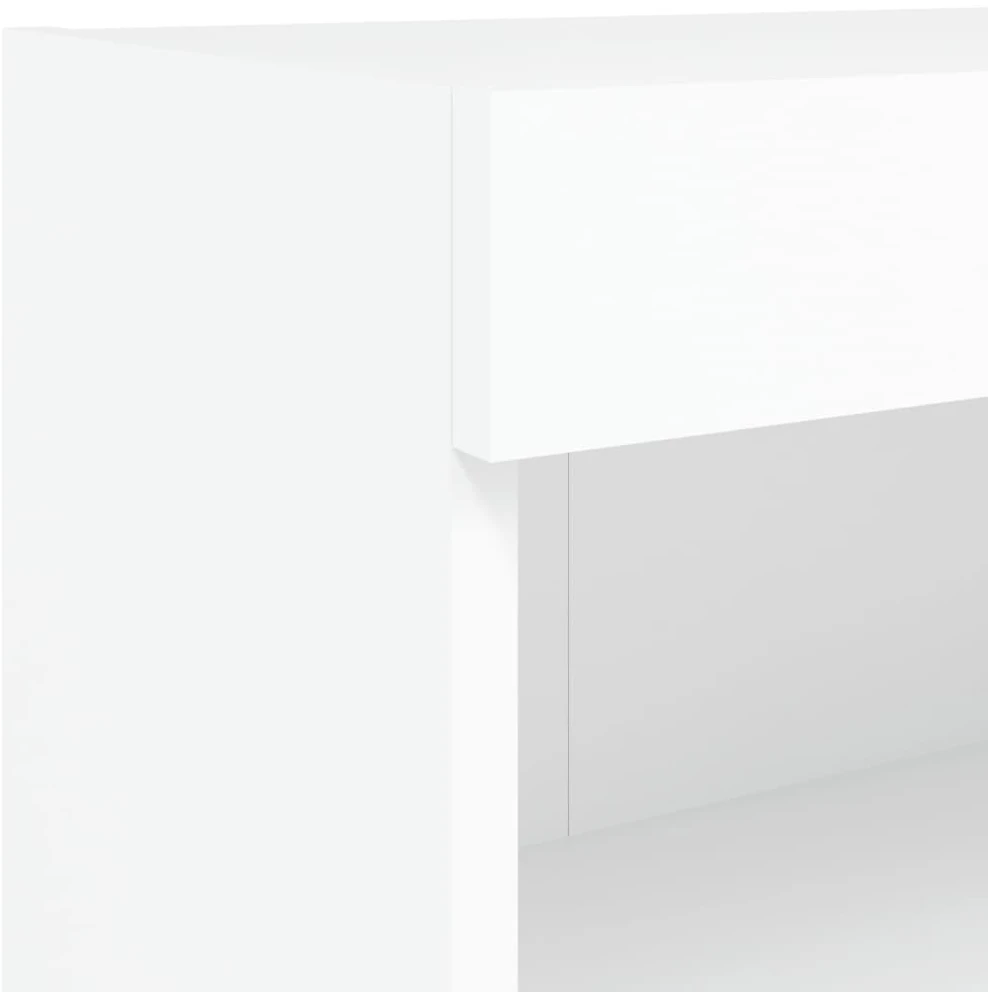 TV staliukas TV spintelė su LED lemputėmis, baltos spalvos, 80x30x30cm
