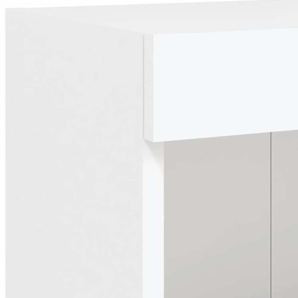TV staliukas TV spintelė su LED lemputėmis, baltos spalvos, 100x30x30cm